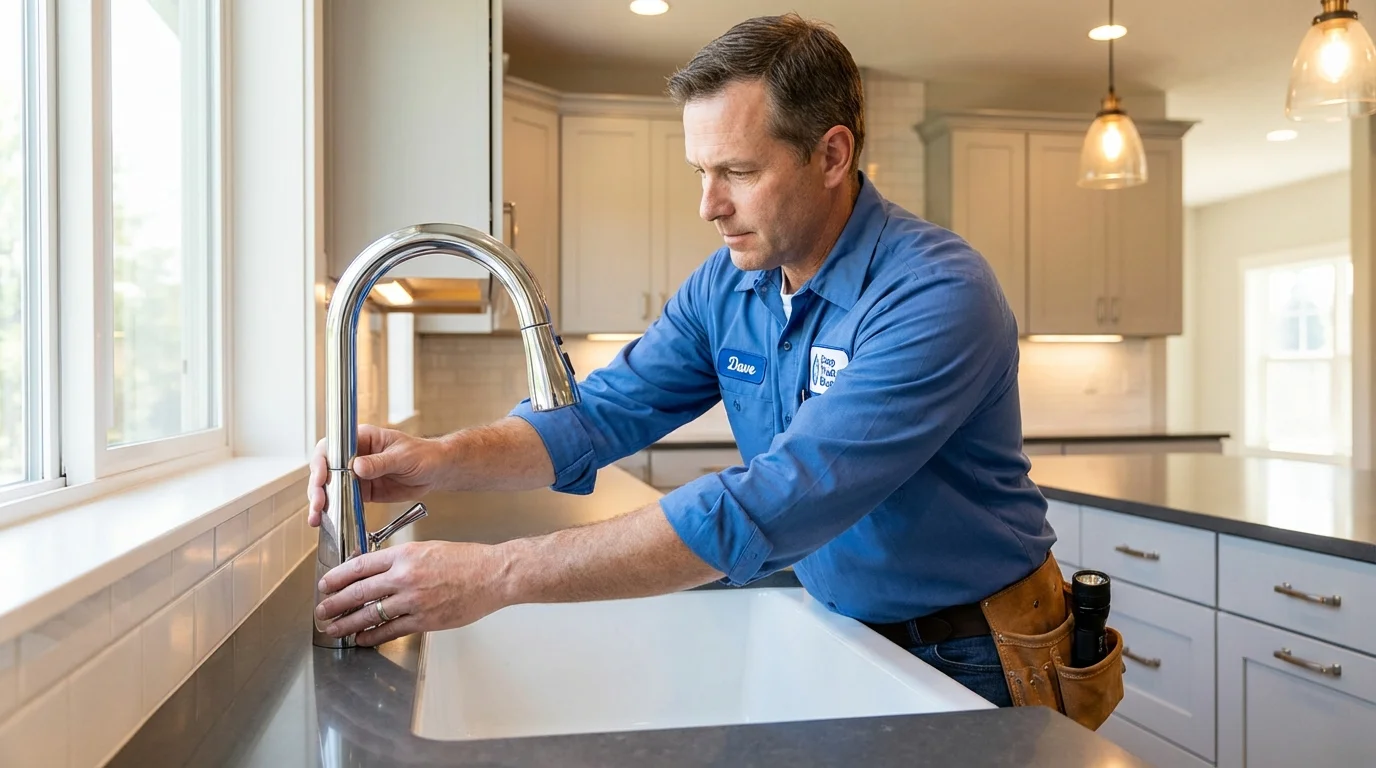 Kitchen faucet installation by Johns Plumbing LLC in Irvine